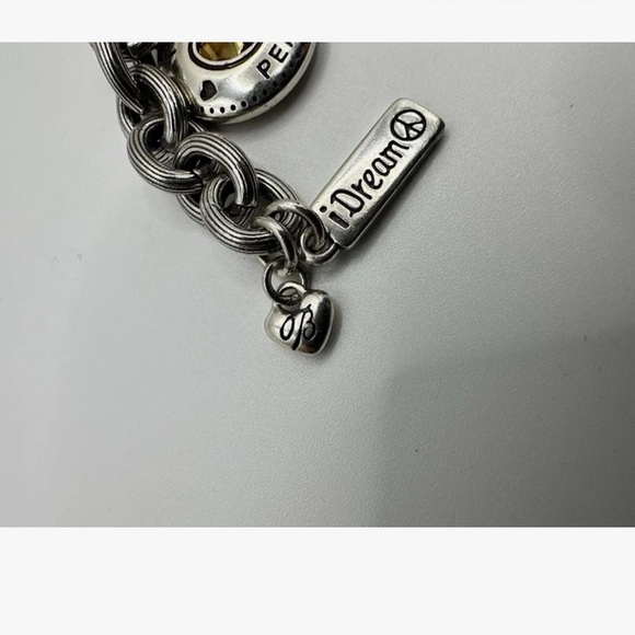 Brighton Silver Charm Bracelet with Heart and Peace Charms - Picture 12 of 13